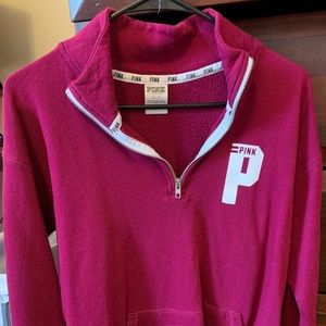 Burgundy PINK 1/4 zip - Victoria Secret